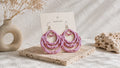 Stacked ring with taro-milk-filling design, hollowed-out earring accessory
